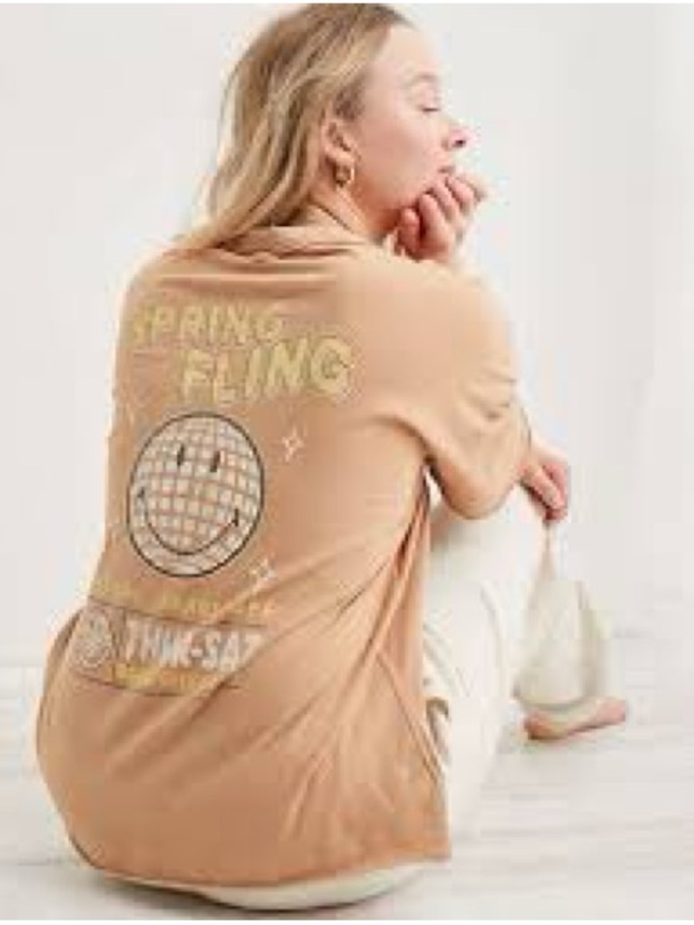 Aerie Oversized Spring Fling Graphic Tee, size S, like new!
